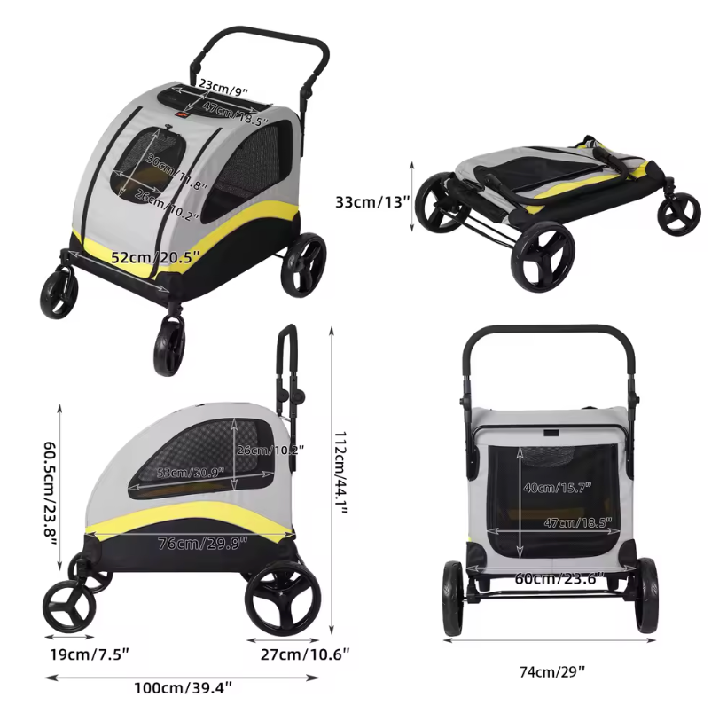 SafePawTravel™ Premium Pet Stroller